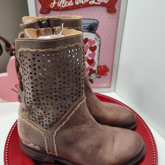 🥰EUC Bed Stu Cheshire Distressed Side Zip Mid-Calf Lace Up Leather Boot, 7.5 - Picture 15 of 16